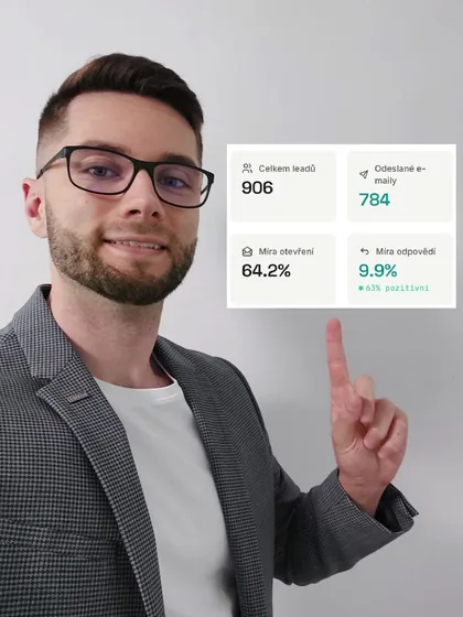 Pavel Čermák showing the numbers from the first month with the AI sales rep