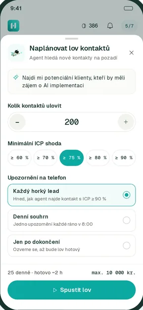 Step 1: the AI salesperson searches the database for ideal customers.